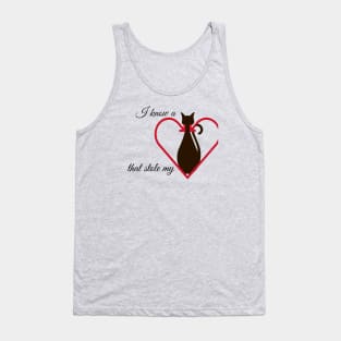 Cat stole my heart Tank Top